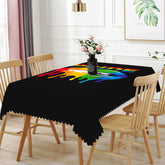 Lofaris Pride Rainbow Lip Black Lgbt Rectangle Tablecloth